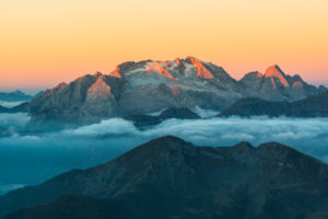 View from Rifugio Lagazuoi (2752 m) to the Marmolada, Dolomites, Cortina d'Ampezzo, Italy View from Rifugio Lagazuoi (2752 m) to the Marmolada, Dolomites, Cortina d'Ampezzo, Italy